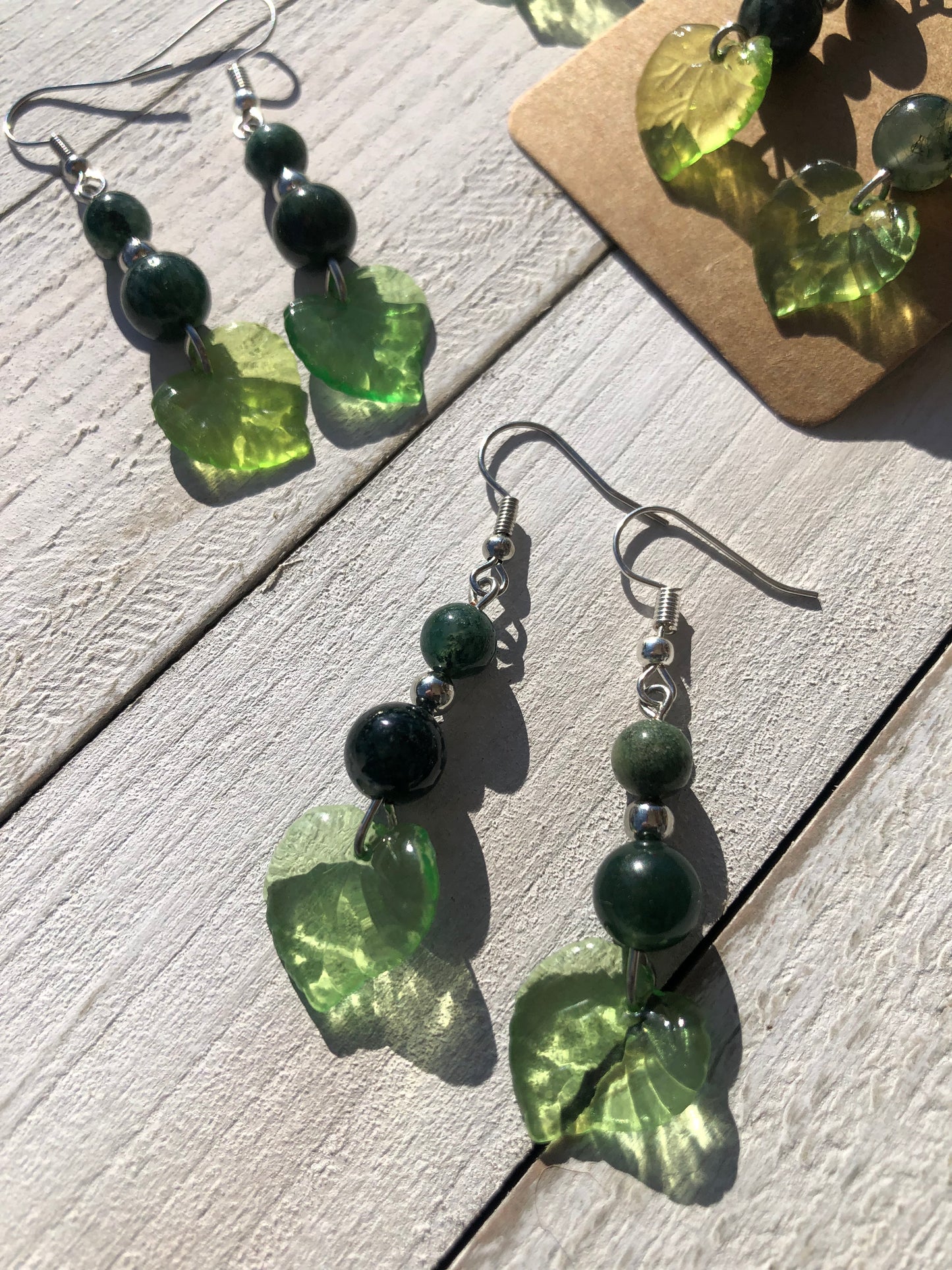 Moss Agate Sage Earrings