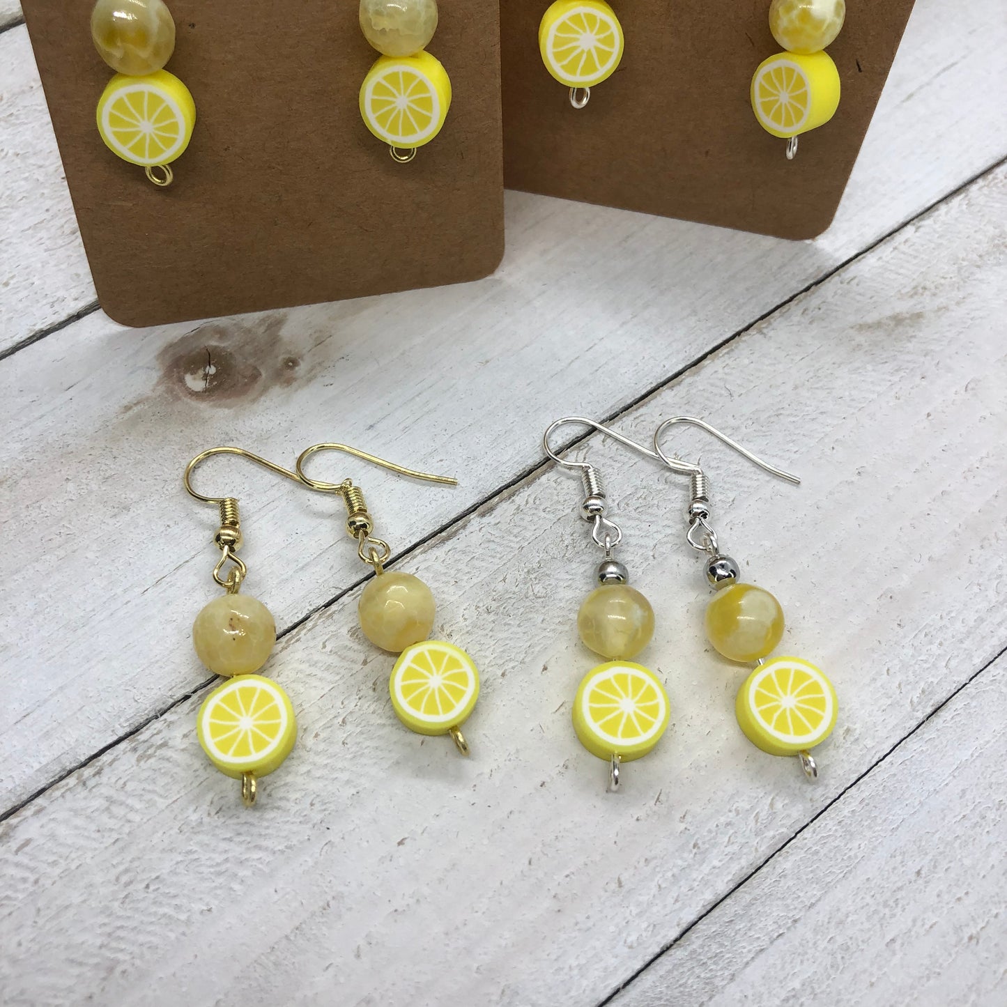 Lemon Drop Agate Earrings🍋💧