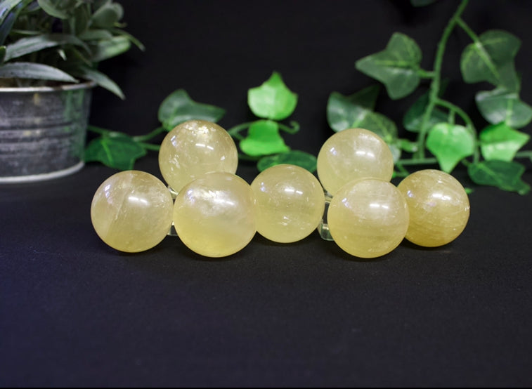 Honey Calcite Spheres