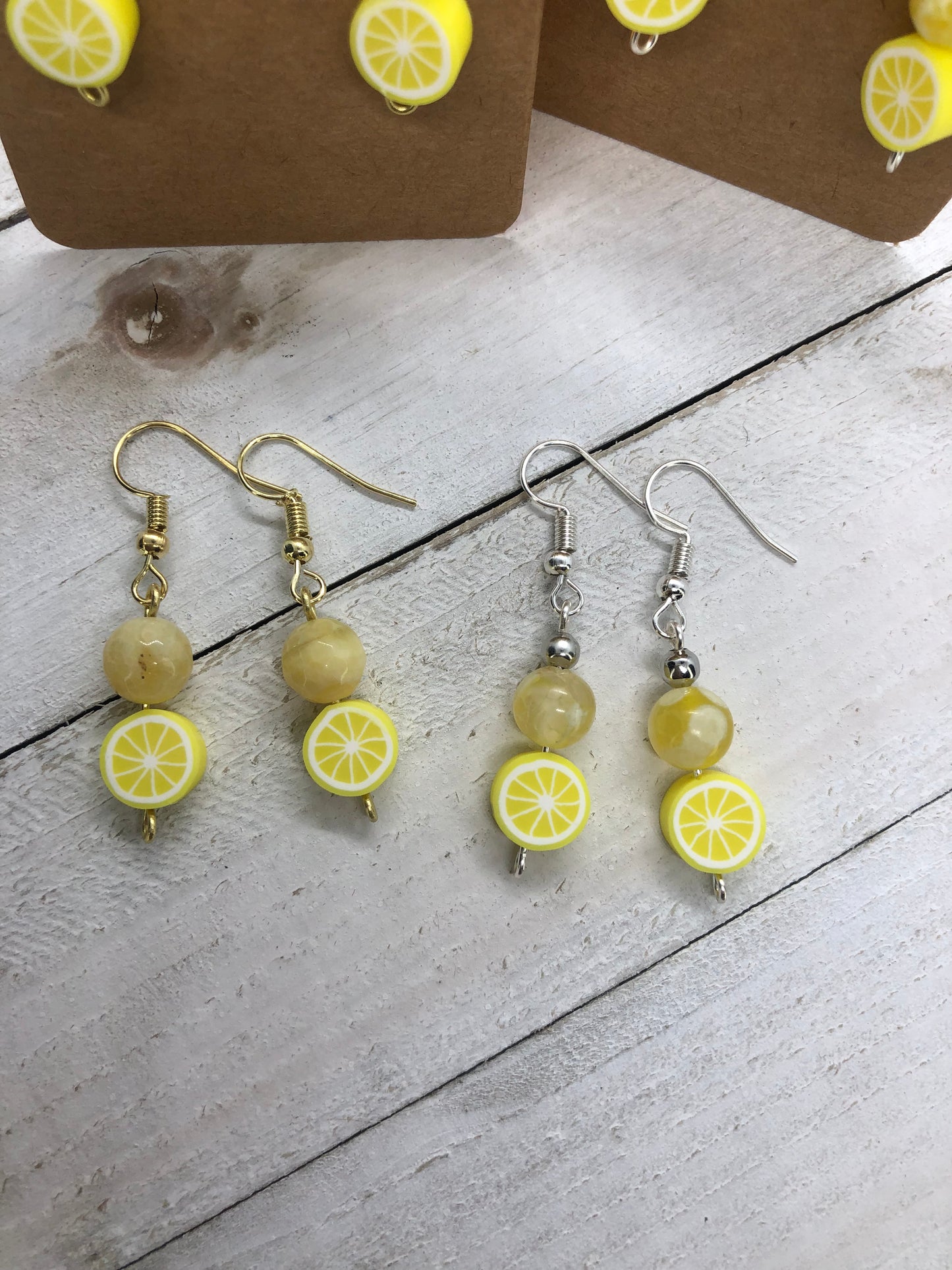 Lemon Drop Agate Earrings🍋💧