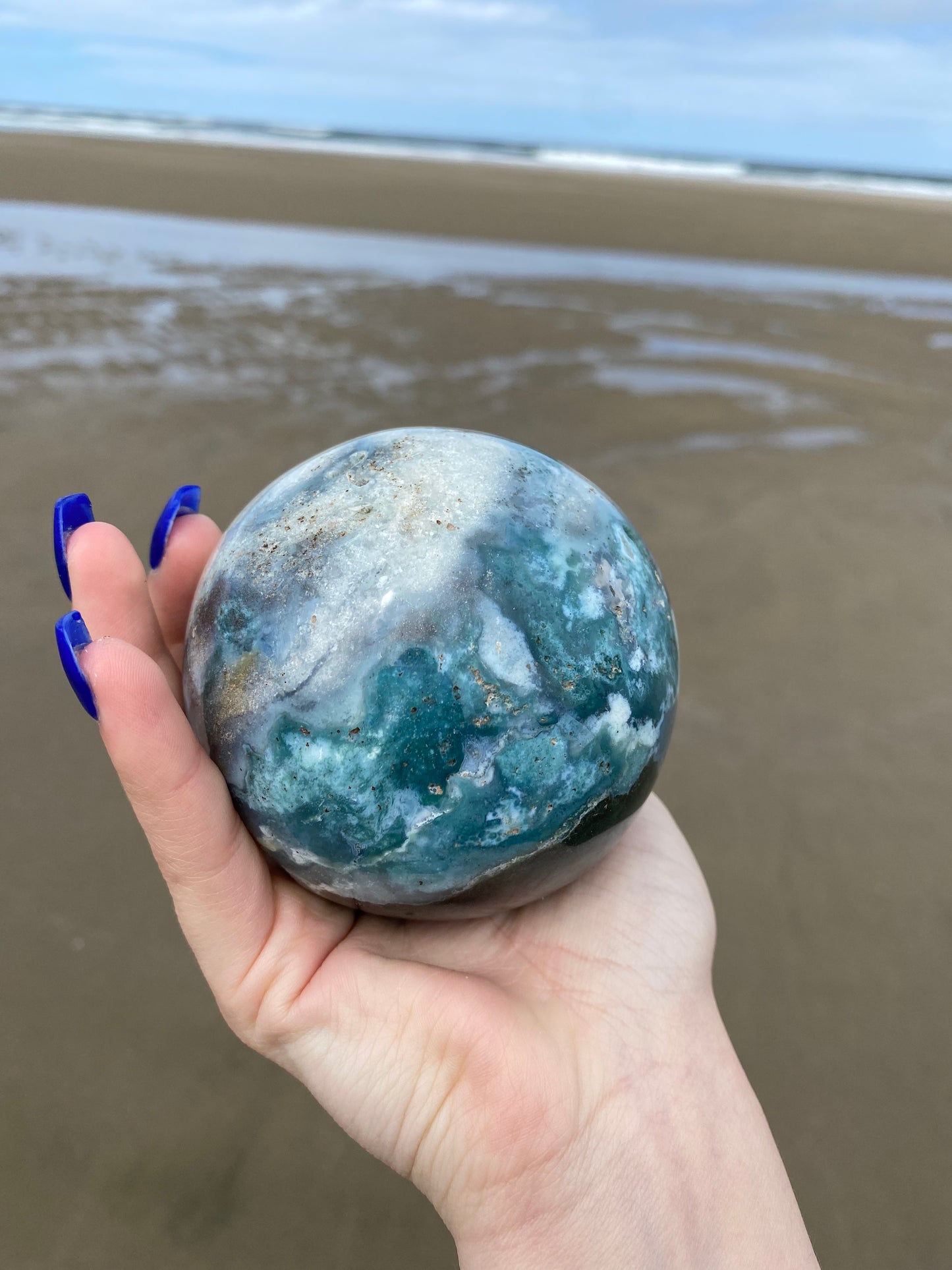 Pastel Ocean Jasper Sphere