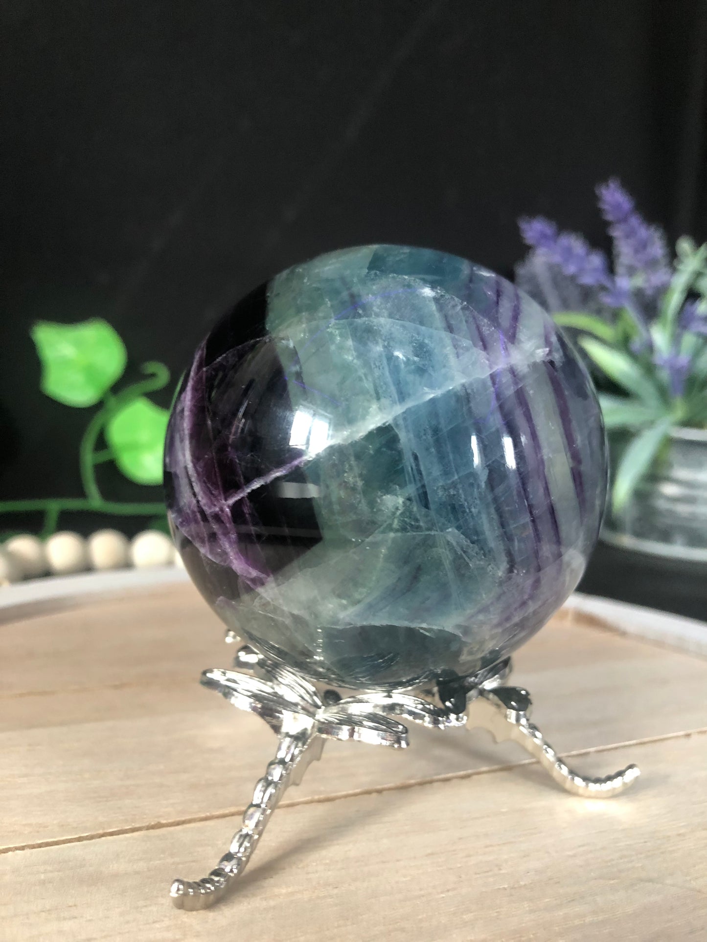 Big Feather Fluorite Sphere