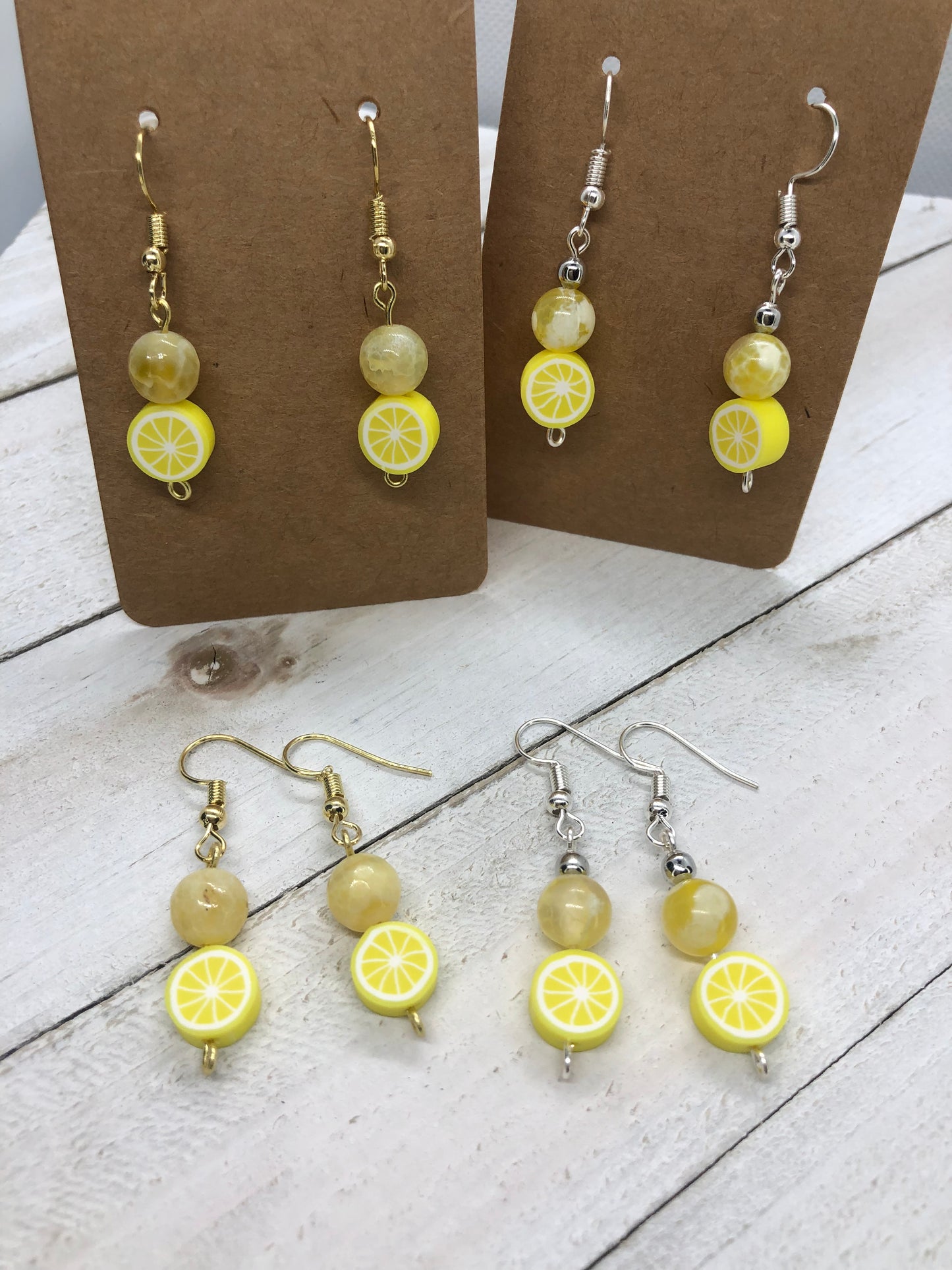 Lemon Drop Agate Earrings🍋💧