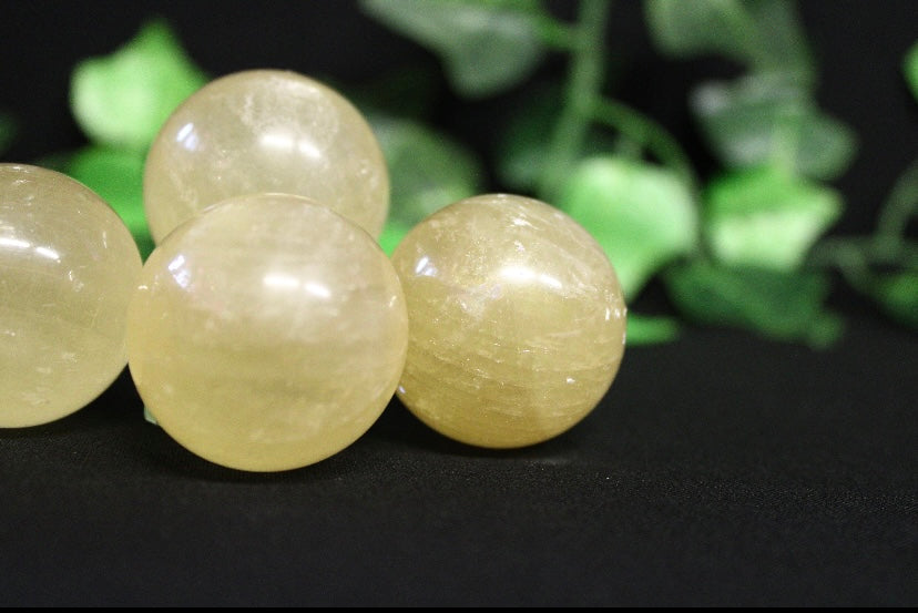 Honey Calcite Spheres